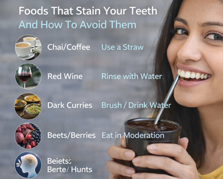 Find teeth stains caused by food and drinks at Kotadias Dental Care