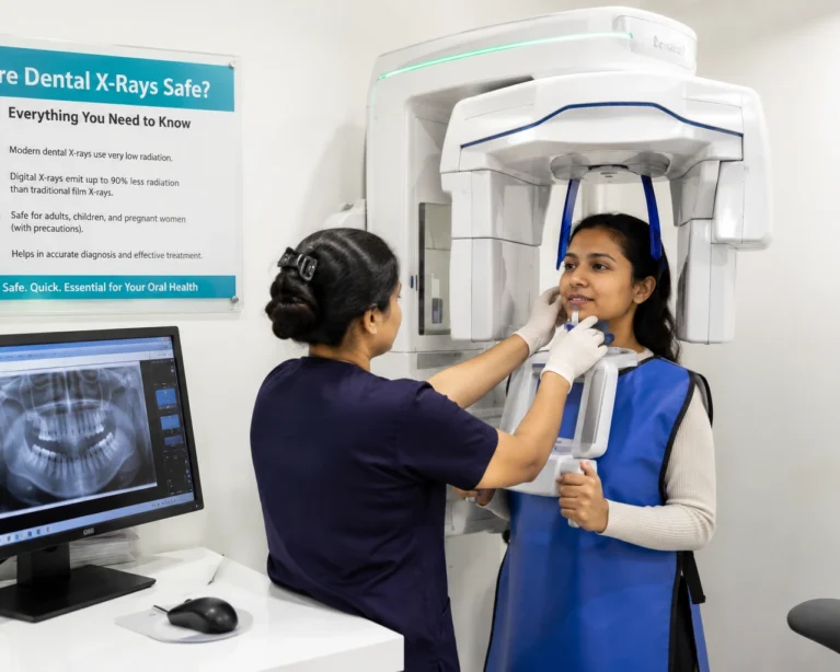 Find modern dental X-ray scan setup with safe digital imaging technology in dental clinic