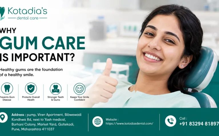 Find dentist examining healthy gums during preventive dental care consultation in clinic.