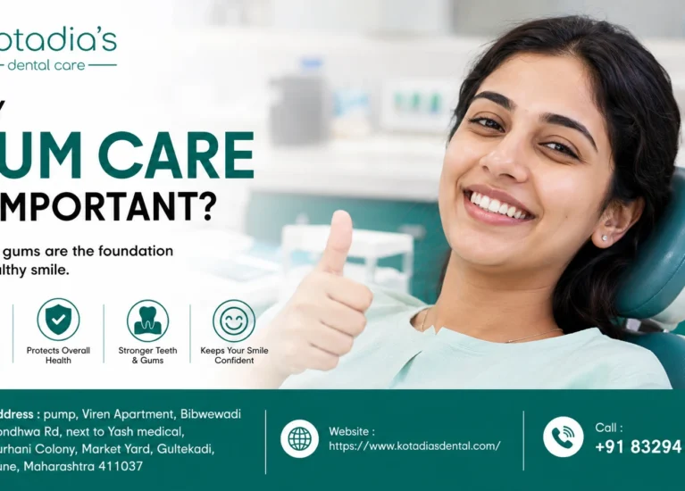 Find dentist examining healthy gums during preventive dental care consultation in clinic.