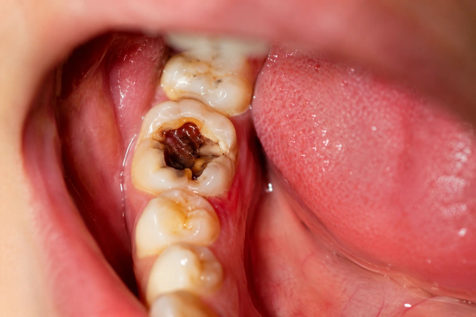 Dentist examining infected tooth X-ray before root canal treatment in Pune
