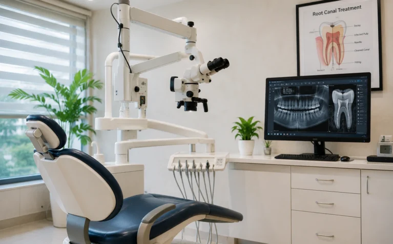 Dr. Pratik Kotadia performing painless root canal treatment at Kotadias Dental Care