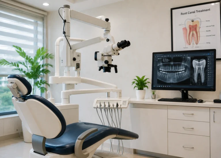 Dr. Pratik Kotadia performing painless root canal treatment at Kotadias Dental Care