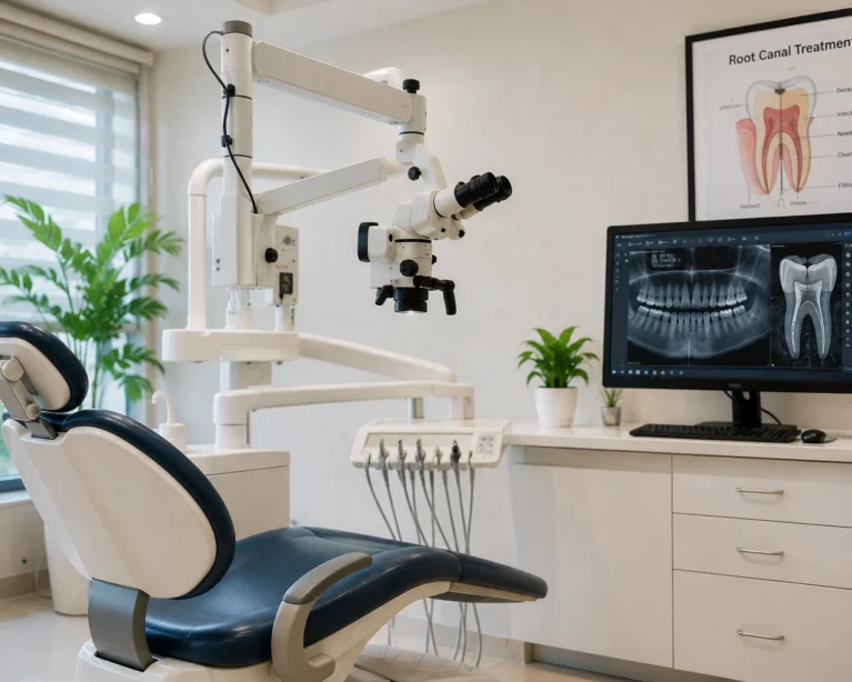 Dr. Pratik Kotadia performing painless root canal treatment at Kotadias Dental Care
